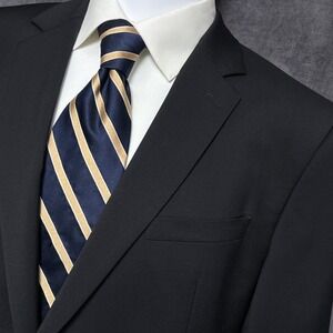 Banana Republic Sport Coat 44R Standard Fit Black Marzotto Italian Wool Blazer